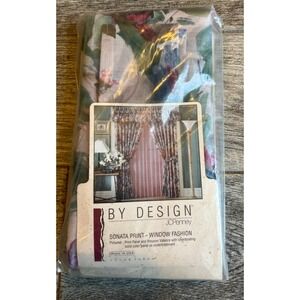 JCPenney Panel w tieback Curtain NWT Vintage Window Fashion Sonata‎ Print USA